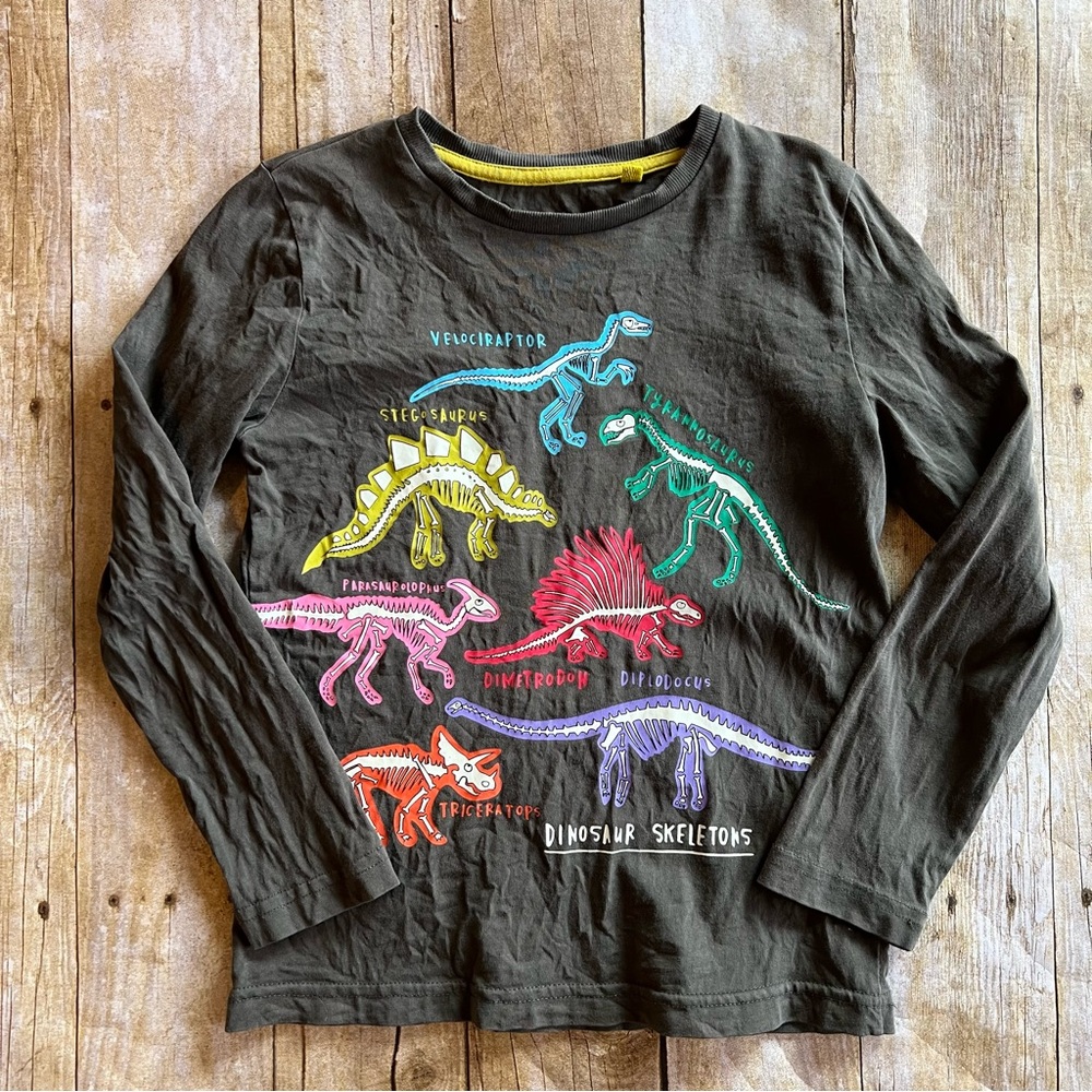 Mini Boden Long Sleeve Dinosaur Tee